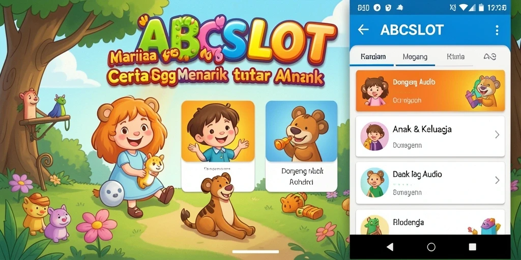 Tampilan antarmuka ABCSLOT yang menarik dan ramah anak.