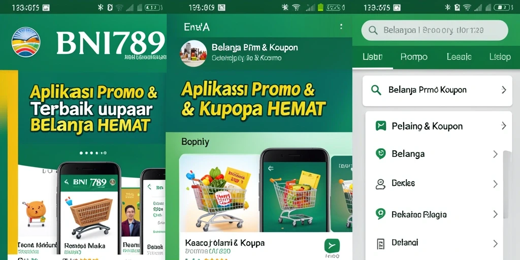 Tampilan utama BNI789 dengan berbagai kupon diskon menarik.