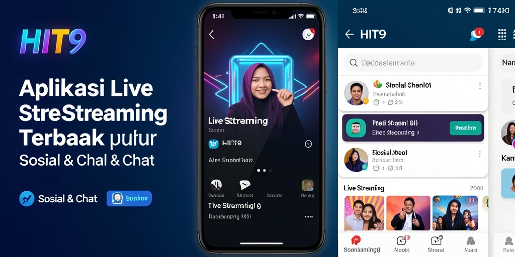 Screenshot HIT9 menampilkan antarmuka Live Streaming yang interaktif dan menarik.