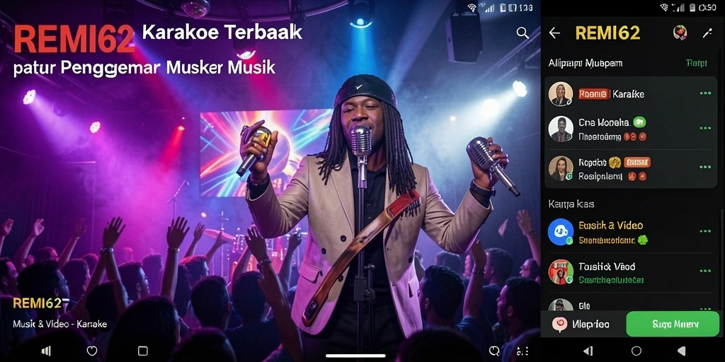 Tampilan antarmuka aplikasi REMI62 yang ramah pengguna untuk karaoke.