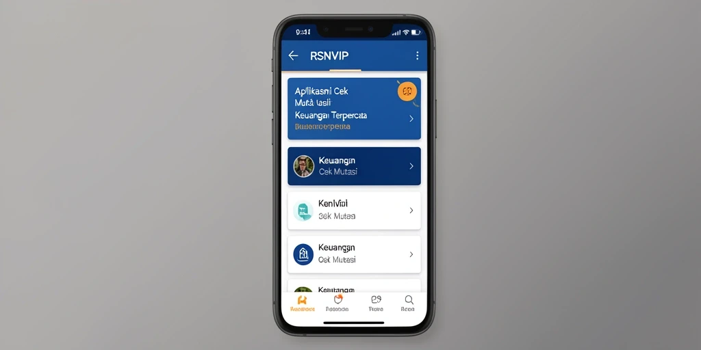 Screenshot utama RSNVIP menampilkan dashboard Cek Mutasi yang informatif.
