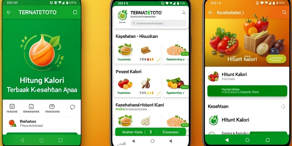 Antarmuka TERNATETOTO untuk menghitung kalori yang user-friendly.