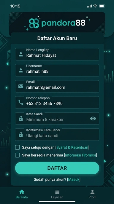 Panduan Lengkap Buat Akun Baru Pandora88